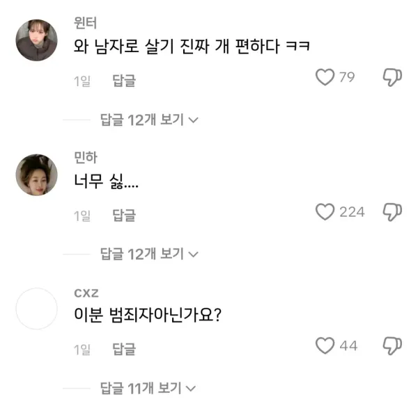틱톡 김수현 복귀 영상에 달린 댓글 수준