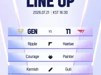 GEN vs T1 라인업